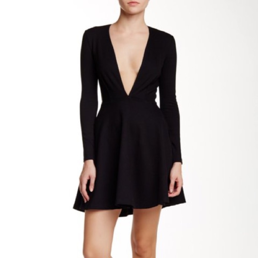 American Apparel Deep V Neck Skater Dress
